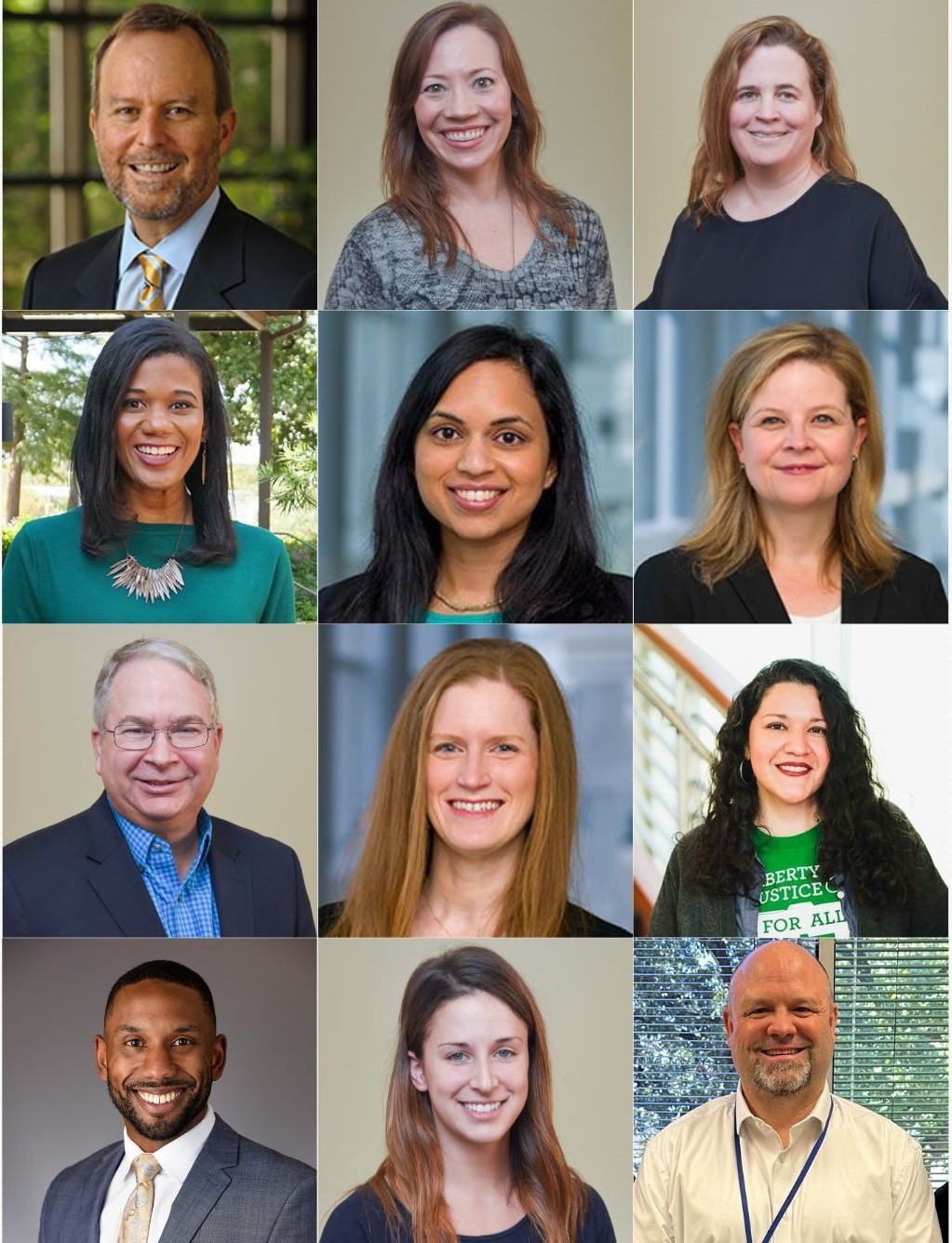 A collage of the 12 members of the Student Wellness and Counseling Team, including 4 men and 8 women.
